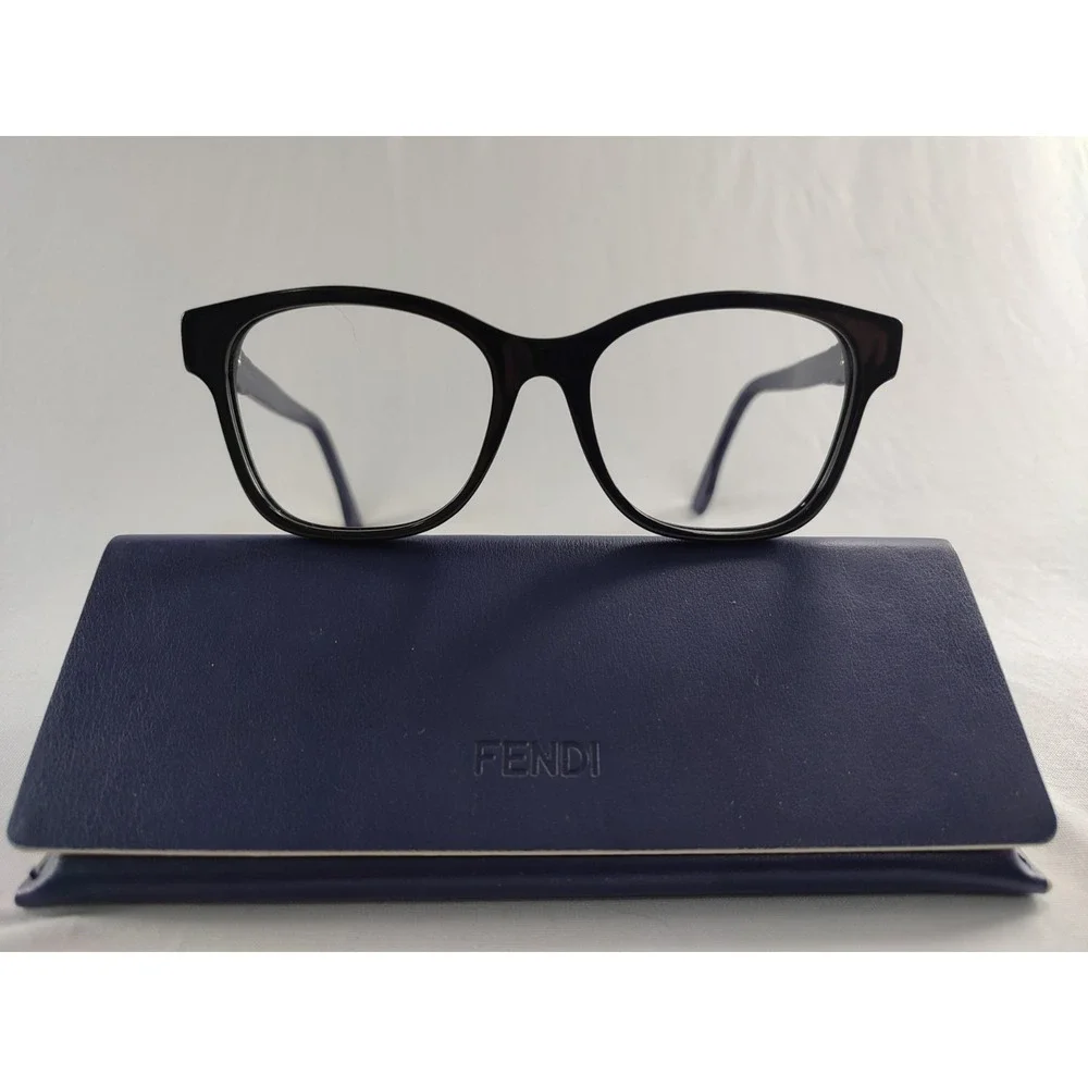 Fendi FF 0276 807 Black Studded Wave Eyeglass Frames with Case & Cloth 51-17-145